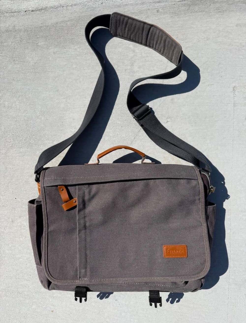Estarer Canvas Laptop Messenger Bag Gray